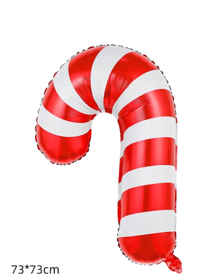 2 pcs Christmas Decoration Foil Balloon Party Supplies for parties, celebrations, and decorating (Candy Cane & Snowflake) - Fatio General Trading