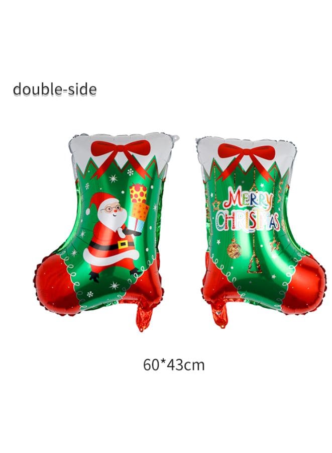 2 pcs Christmas Decoration Foil Balloon Party Supplies for parties, celebrations, and decorating (Snowman & Gift Sock) - Fatio General Trading
