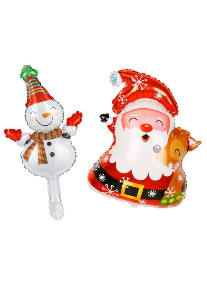 2 pcs Christmas Decoration Foil Balloon Party Supplies for parties, celebrations, and decorating (Snowman & Santa) - Fatio General Trading