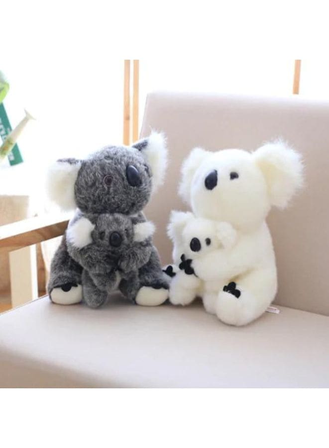 2 pcs Lovely Cotton made Koala Plush Toys Koala Bear Mother and Child Stuffed Soft Doll Kids Lovely Gift Toys 28cm, gray - Fatio General Trading