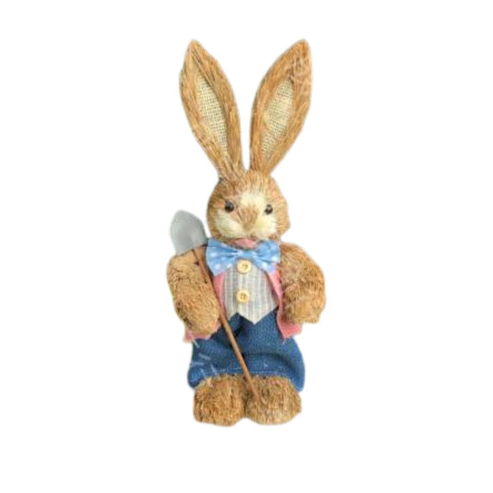 35cm Handmade Straw Rabbit Straw Bunny for Easter Day Artificial Animal Home Furnishing Shop Decoration, Bunny 14 - Fatio General Trading