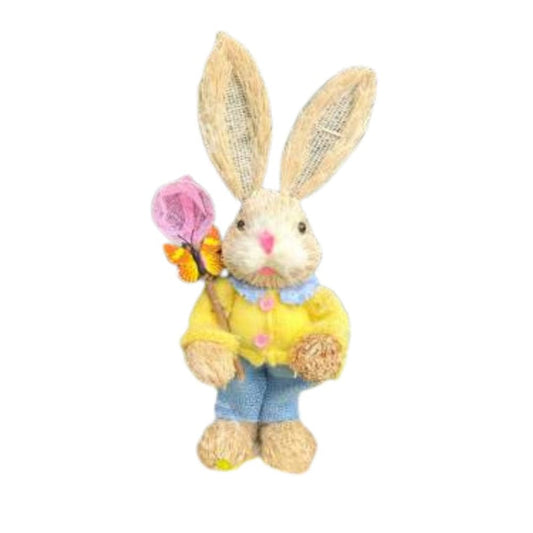 35cm Handmade Straw Rabbit Straw Bunny for Easter Day Artificial Animal Home Furnishing Shop Decoration, Bunny 5 - Fatio General Trading