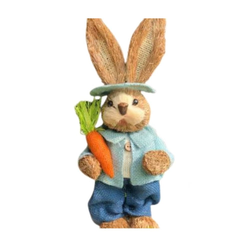 35cm Handmade Straw Rabbit Straw Bunny for Easter Day Artificial Animal Home Furnishing Shop Decoration, Bunny 9 - Fatio General Trading