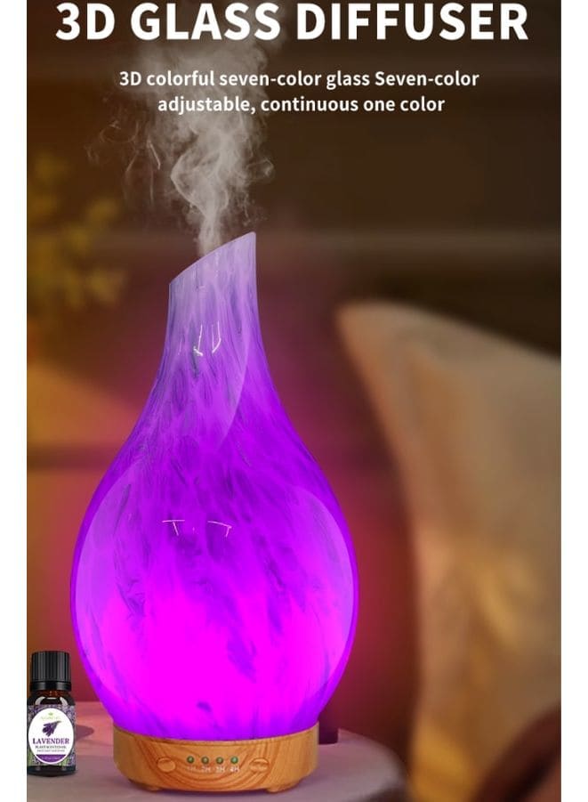 3D Glass Aromatherapy Diffuser: Tranquil Comfort and Mesmerizing Ambiance with 7 Color Lights, 120ml - Fatio General Trading