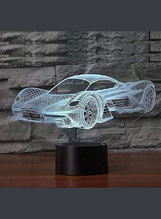 3D Sports Car Shape Night Light Touch Table Desk Optical Illusion Lamps 7 Color Changing Lights Home Decoration Xmas Birthday Gift - Fatio General Trading