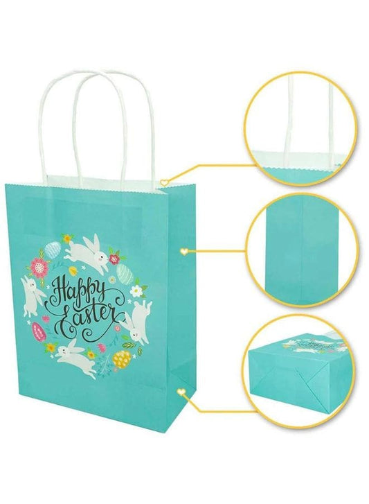 4 PCS Easter Bunny Gift Bags, Easter Party Favor Bags with Handles, Happy Easter Easter Gift Bags for Kids, Party Supplies Favors, Gift Wrapping - Fatio General Trading