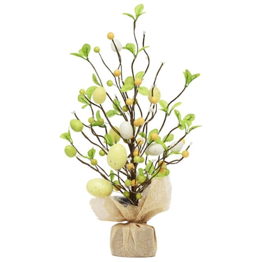 45cm Easter Tree with LED Light, Artificial Egg Tree Easter Decoration, Battery Operated Table Centerpiece for Home Wedding Party, Pink - Fatio General Trading