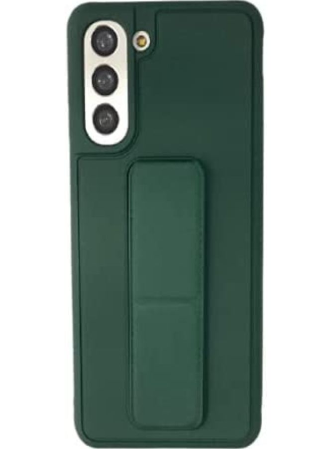Samsung Galaxy S21 with Magnetic Stand & Holder, Premium Silicone Vertical & Horizontal Hand Strap Grip Multi Stand (Green) Fatio General Trading