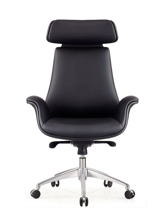 Luxury Swivel Black Leather Executive Office Chair 
