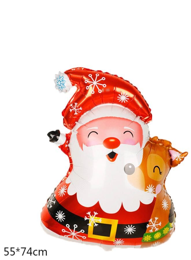 5pcs Christmas Foil Balloons include 1 x Santa Claus, 1 x Snowman, 1 x Penguine, 1 x Elf, 1 x Christmas Tree Happy Holidays Giant Balloon Decoration Party Supplies - Fatio General Trading