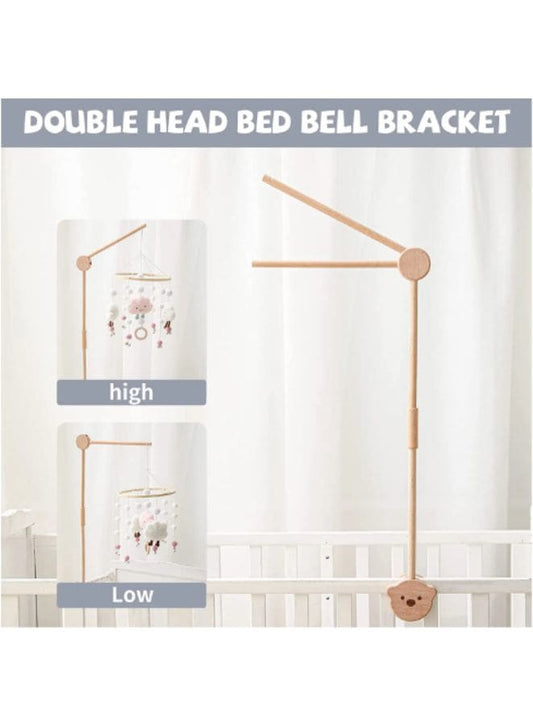 85.5 CM Wooden Baby Bed Mobile Crib Arm Baby Mobile Holder for Nursery Decor, Infant Bed Mobile Arm Holder - Fatio General Trading