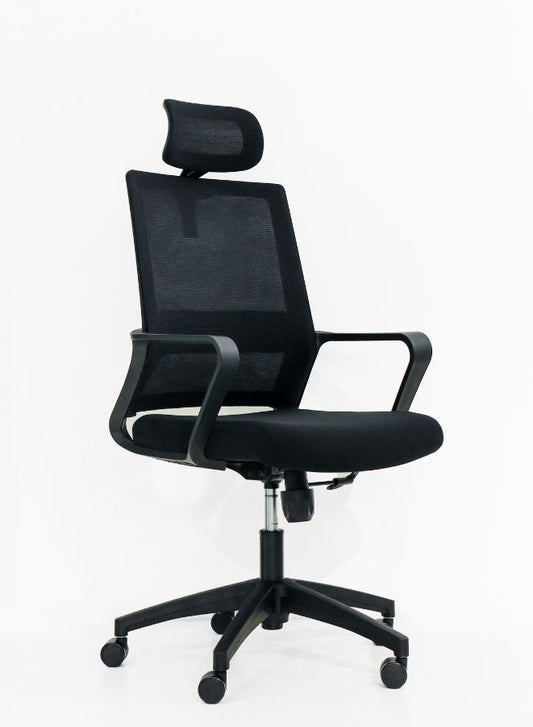 Black Frame Ergonomic Swivel Office Mesh Chair Without Headrest, Comfortable and Stylish for Office, Home and Shops