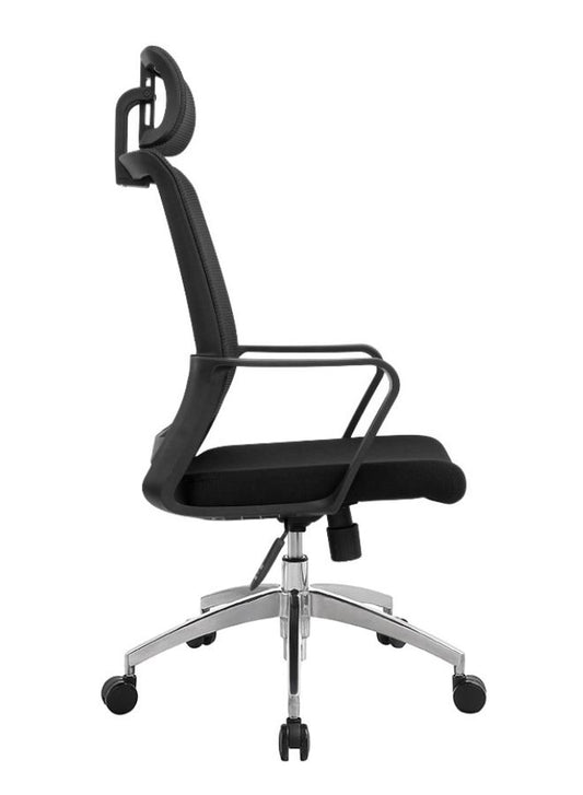 Black Frame Ergonomic Swivel Office Mesh Chair With Headrest, Comfortable and Stylish for Office, Home and Shops