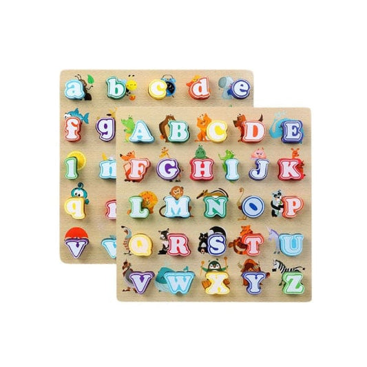 Alphabet Puzzle, Kids Early Development Toy, 3D Wooden Alphabet Capital and Small Letters - Fatio General Trading