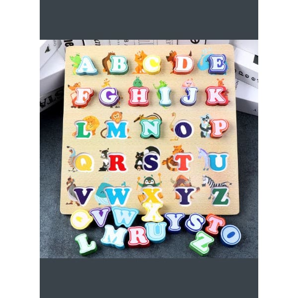Alphabet Puzzle, Kids Early Development Toy, 3D Wooden Alphabet Capital and Small Letters - Fatio General Trading