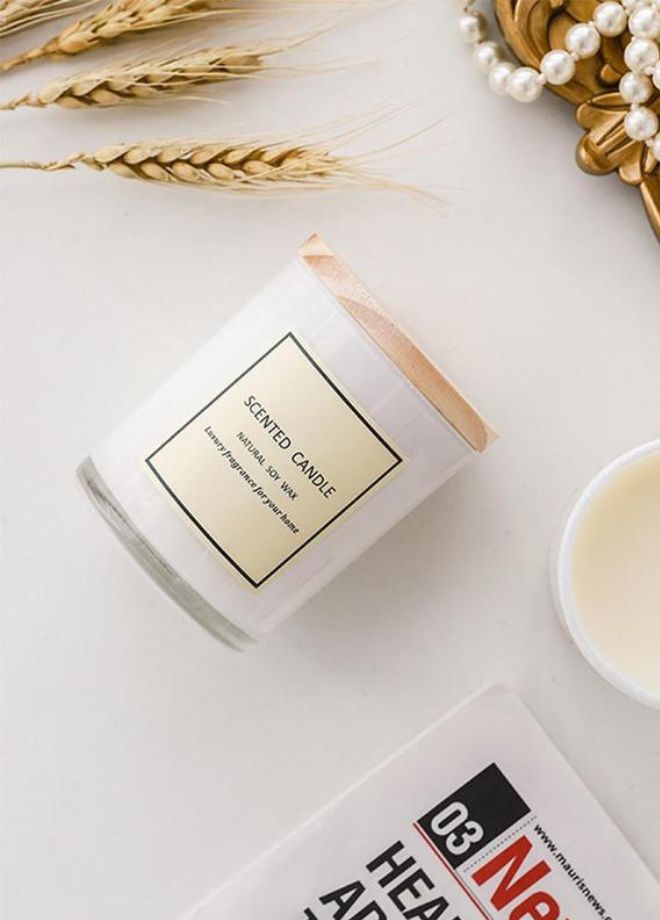 Serene Glass Jar Vanilla Coconut Scented Candle - Calming Floral Infusion - Long-lasting Fragrance - Up to 46 Hours of Tranquil Burn Time