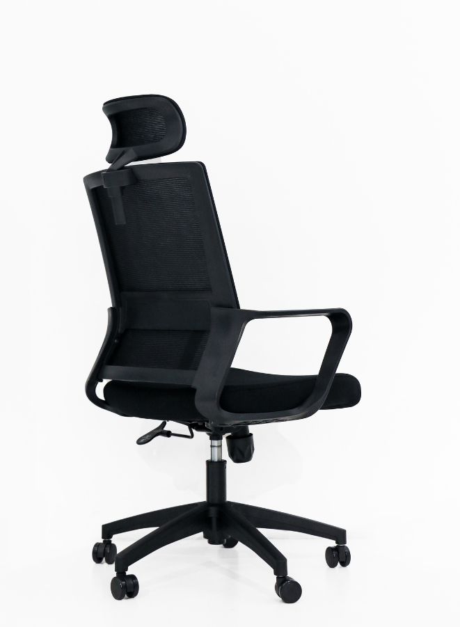 Black Frame Ergonomic Swivel Office Mesh Chair Without Headrest, Comfortable and Stylish for Office, Home and Shops